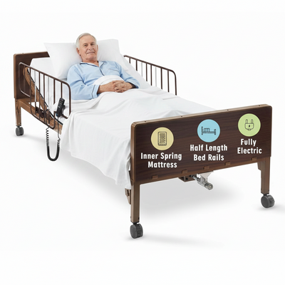 Drive full electric low-height hospital bed with adjustable head and foot sections for home care