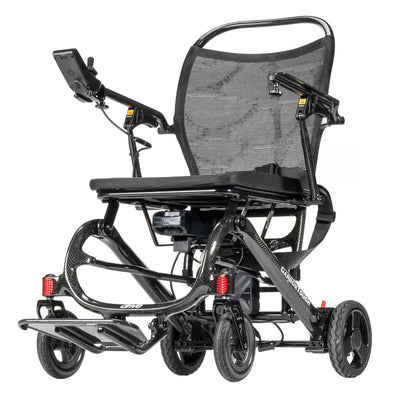 CarbonTouch folding power wheelchair with joystick controller