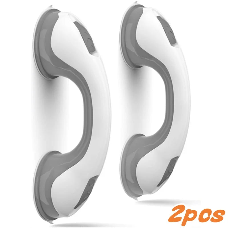 2PCS Vacuum Suction Cup Shower Grab Bars Toilet Non-Slip Support Handles Bathroom Safety Grab Rod Handle Elderly Child Handrail