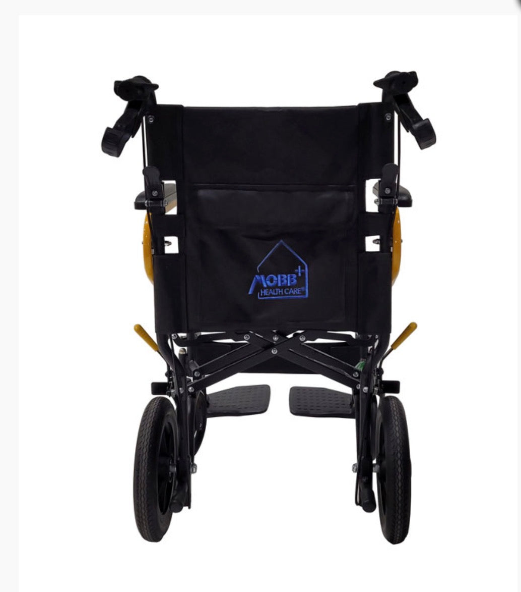 12" Wheel Transport Chair Yellow: MHTC12BYE