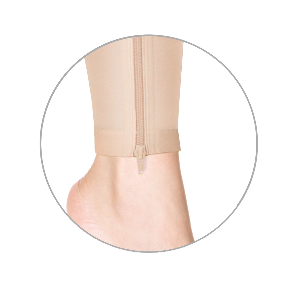 Truform 0678BG Thigh-High Compression Stockings for Women with Zipper, 15–20 mmHg, Beige – Circulation Support for Nurses, Running & Everyday Wear