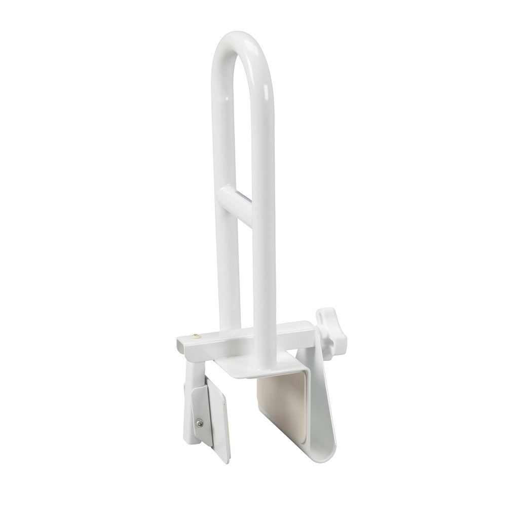 Drive Medical 12036 Clamp-On Tub Rail, Non-Adjustable, White Bathroom Safety Grab Bar