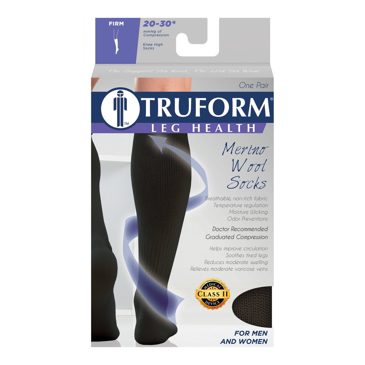 Truform 1926BL Merino Wool Compression Socks, view 4 of 6 – Must Medical Equipment Surrey