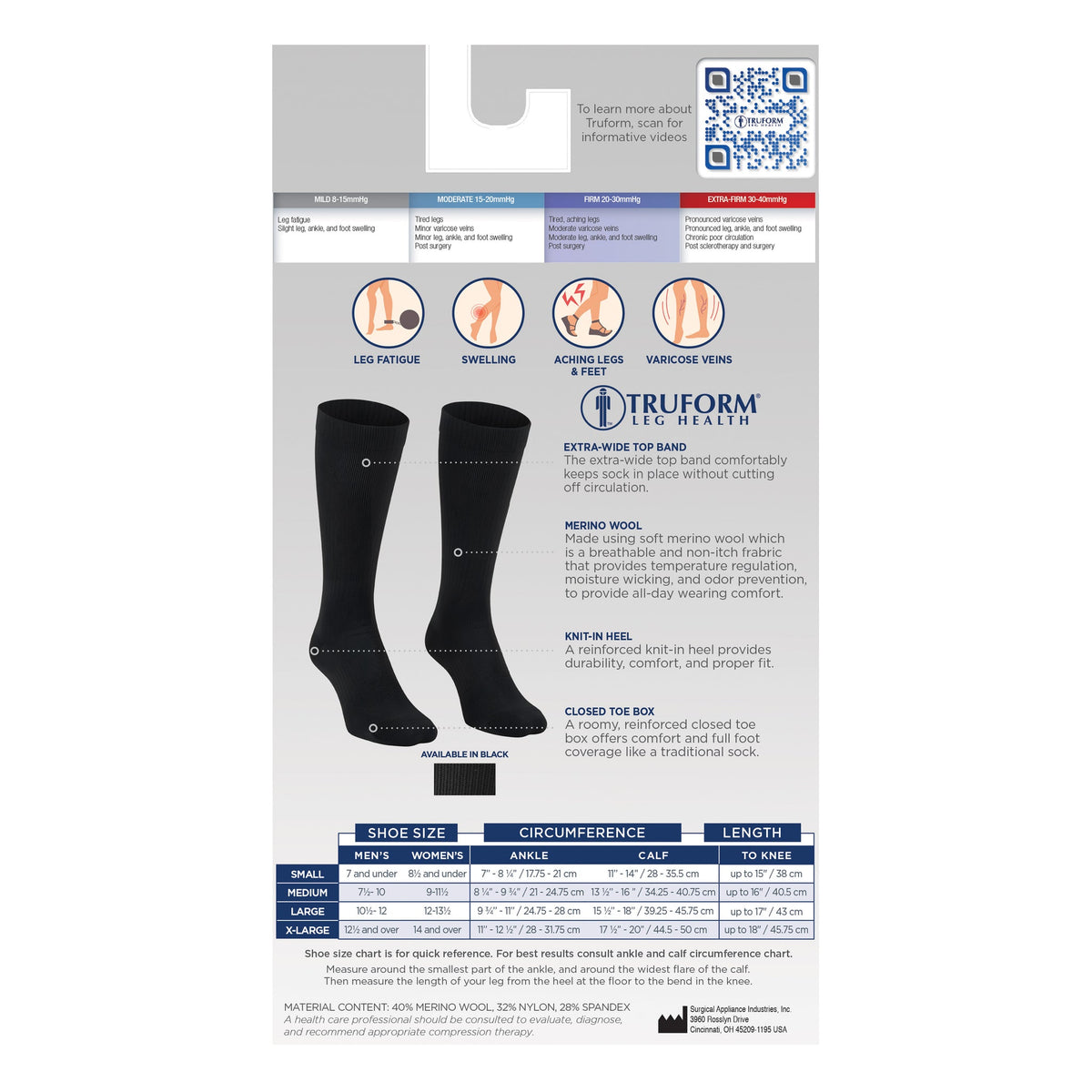 Truform 1926BL Merino Wool Compression Socks, view 2 of 6 – Must Medical Equipment Surrey