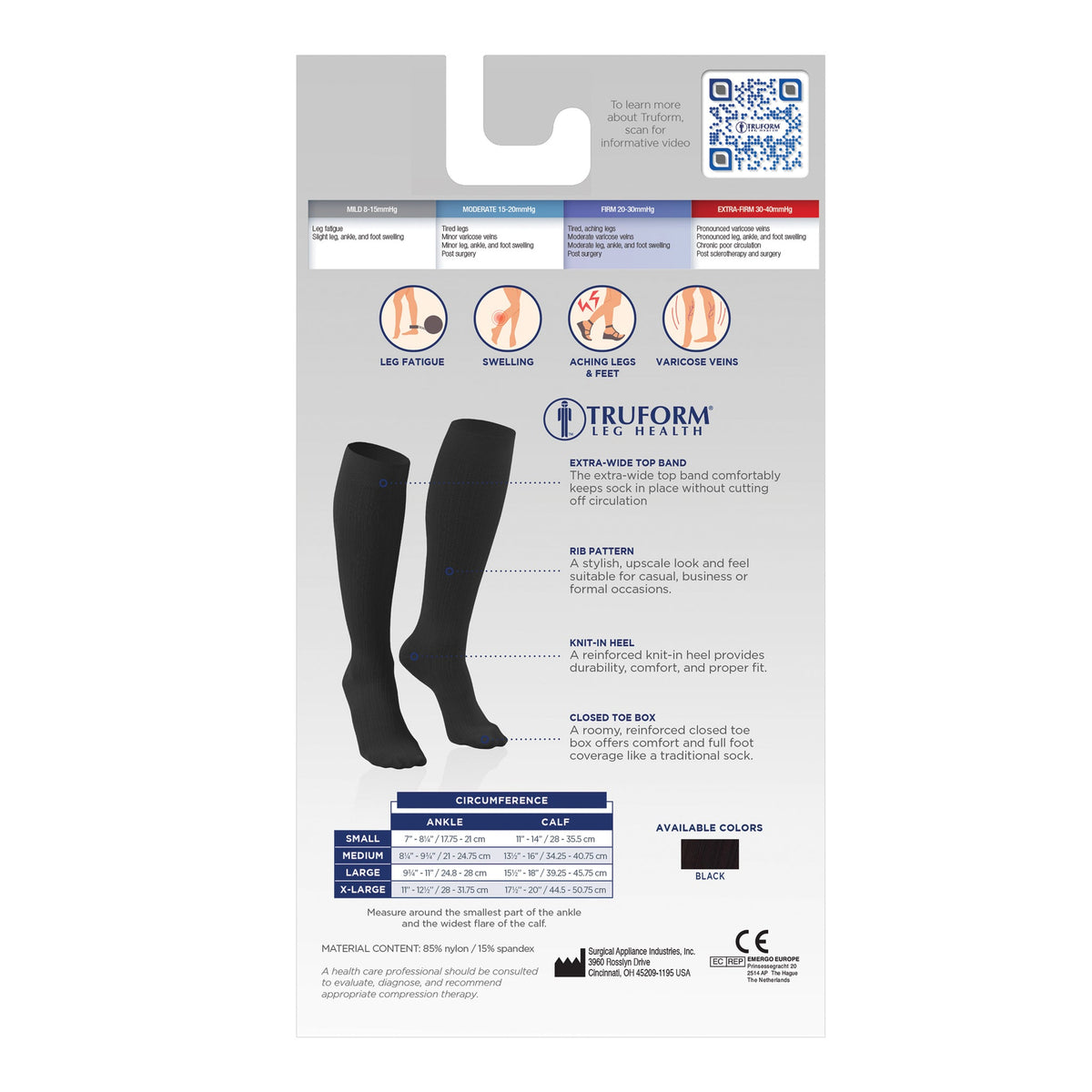 Truform Women's Ribbed Knee-High Compression Socks, view 3 of 5 – Must Medical Equipment Surrey