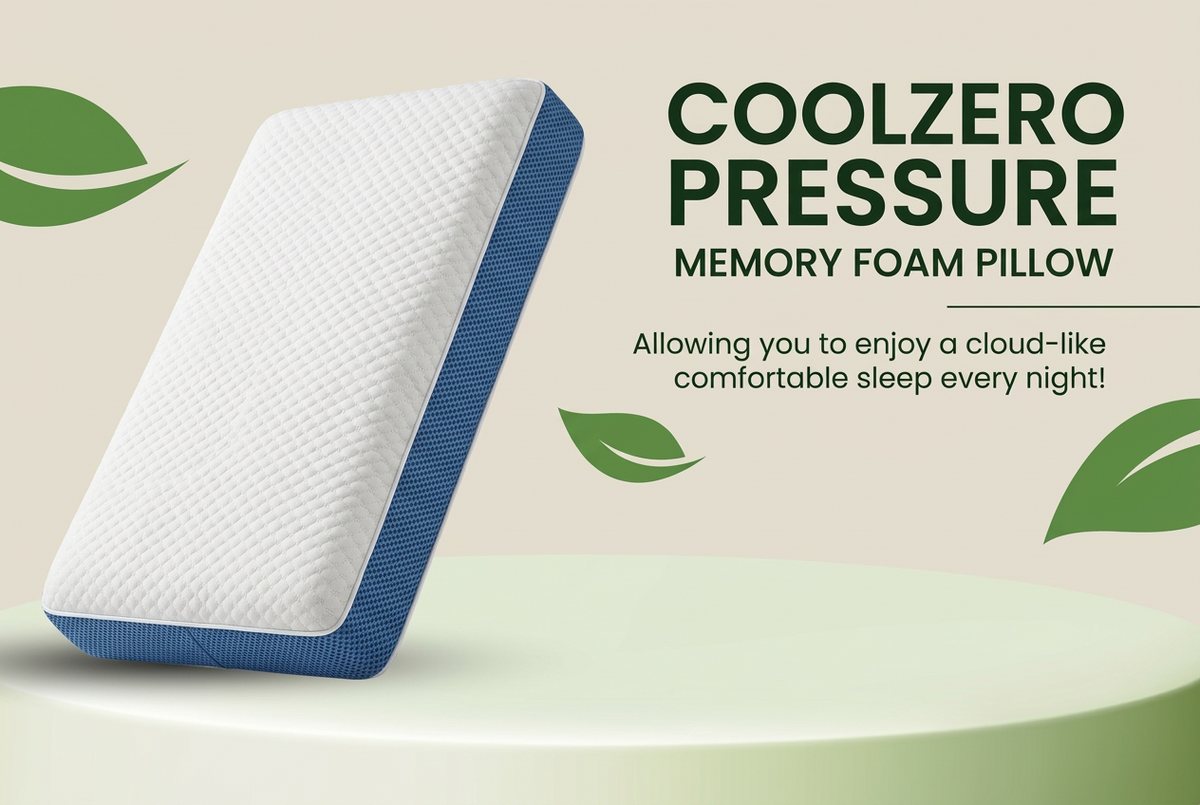 Orthopedic Memory Foam Pillow – Contoured High-Density Cervical Neck Support Pillow for Back & Side Sleepers