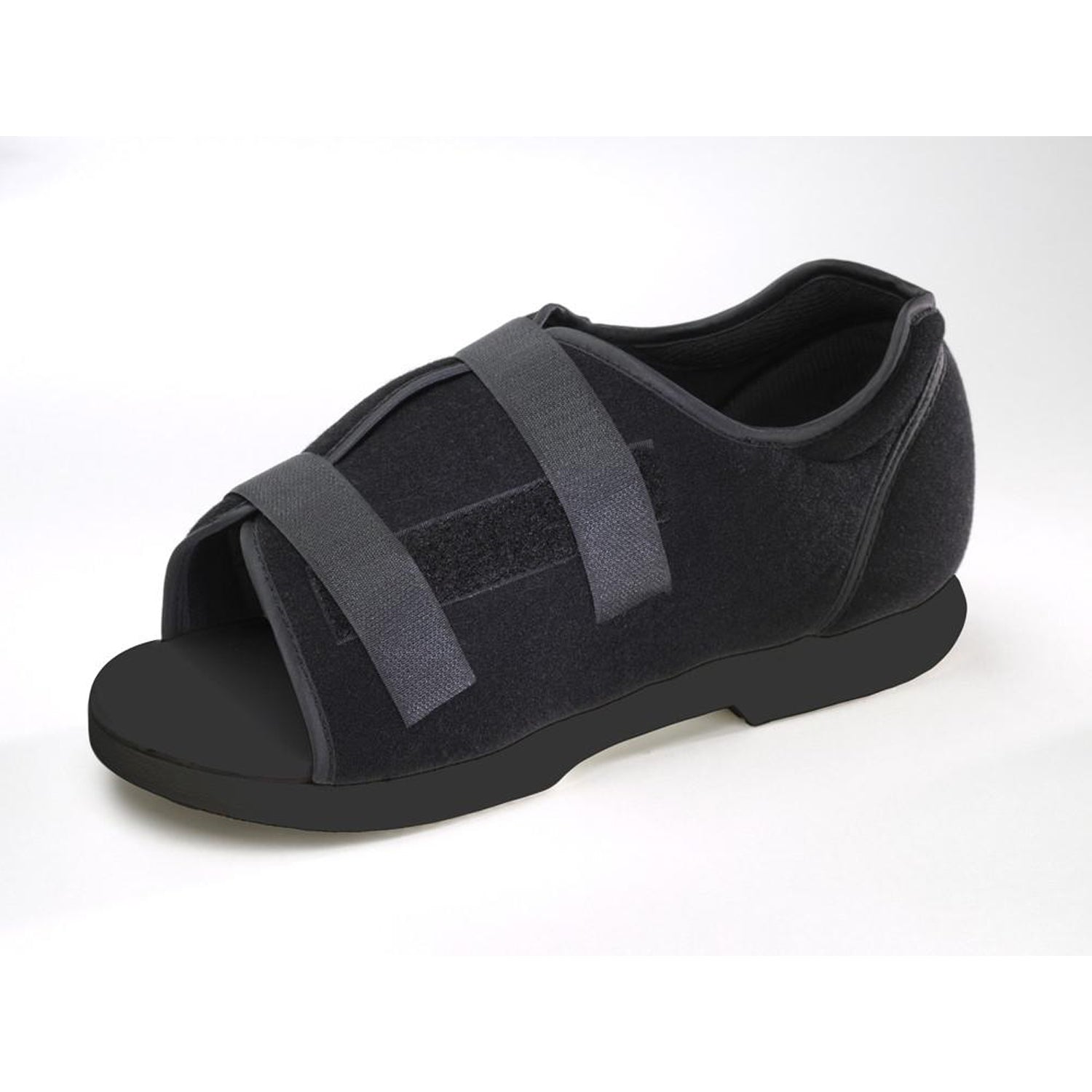 OTC 2096 men's soft top post-op shoe, black surgical cast shoe with adjustable straps