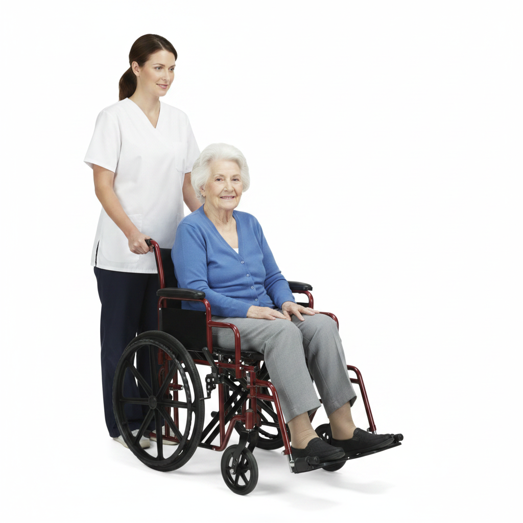 22" Heavy-Duty Transport Chair with Person Seated
