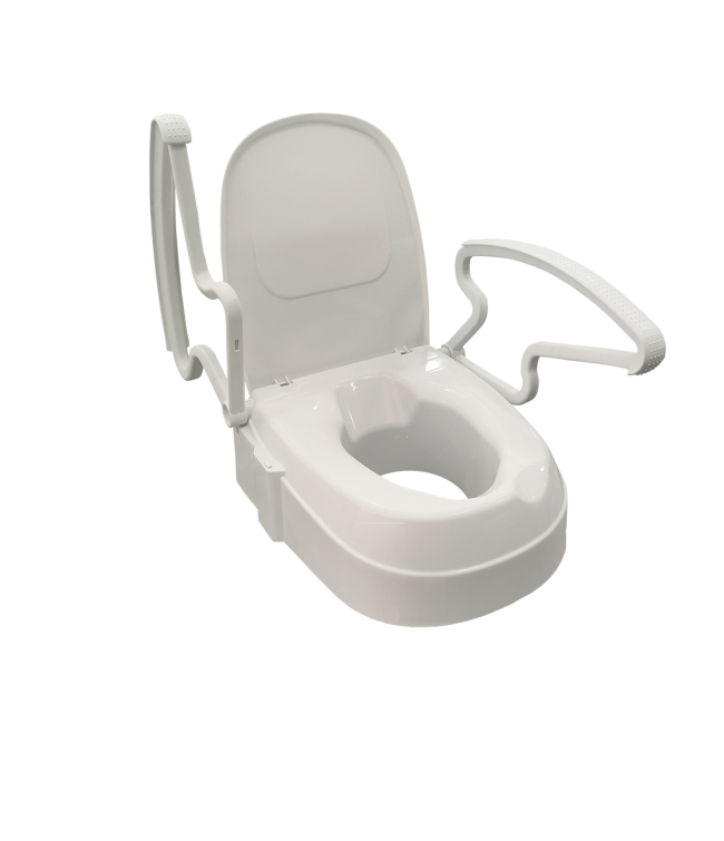 2"/4"/6" Raised Toilet Seat with Arms | Adjustable Toilet Riser