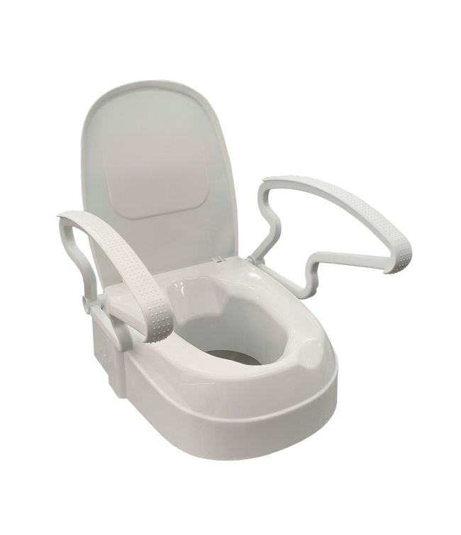 2"/4"/6" Raised Toilet Seat with Arms | Adjustable Toilet Riser
