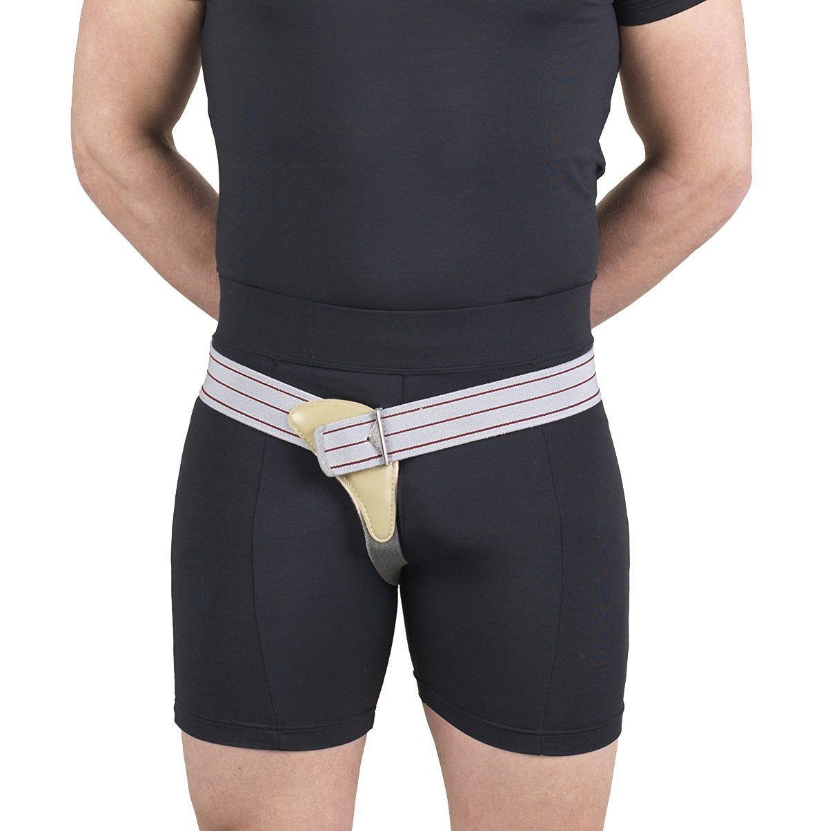 2936 Single Hernia Truss Support Belt – Adjustable Compression with Synthetic Leather Scrotal Pad, Lightweight Design