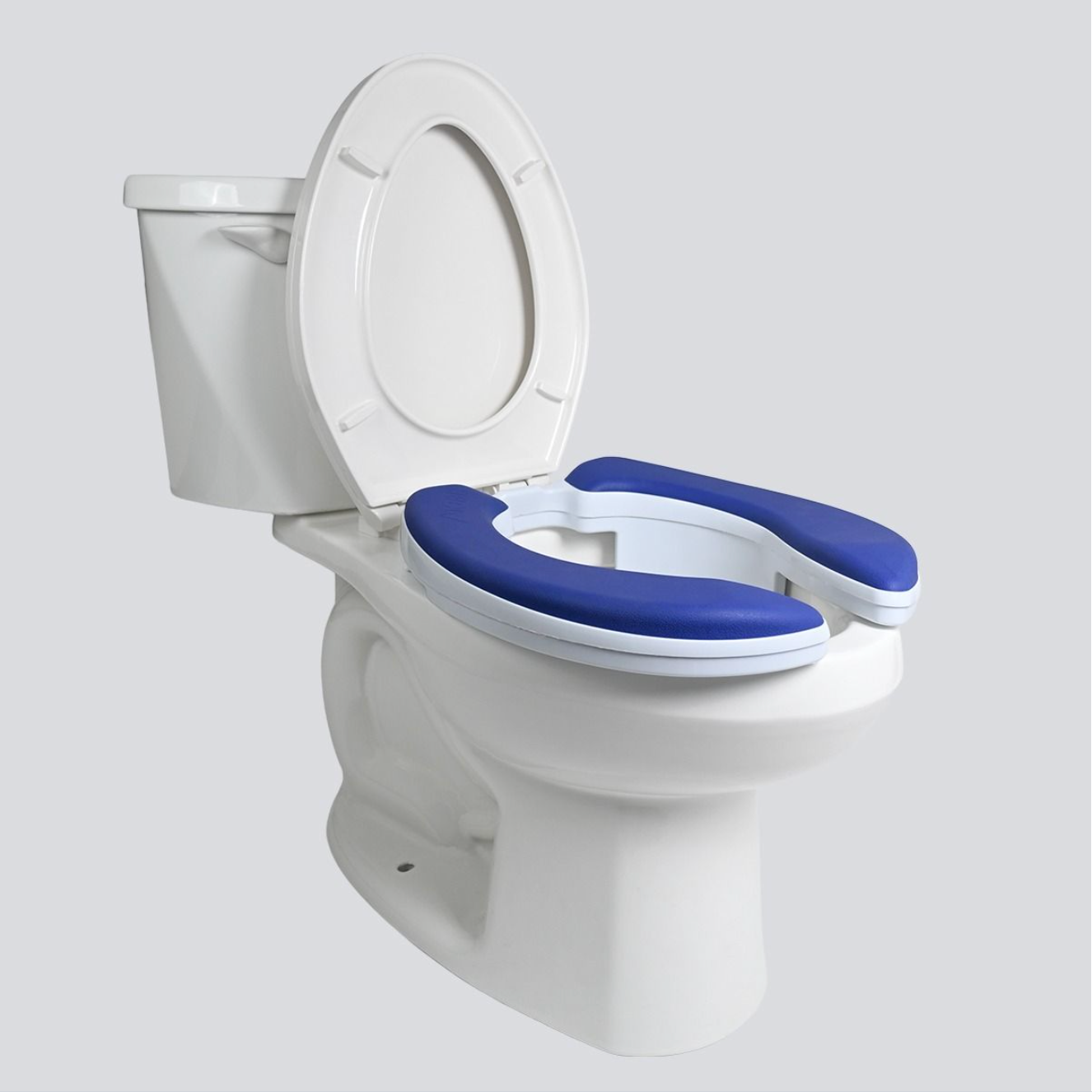 2" Adjustable Raised Toilet Seat, Installed on Toilet