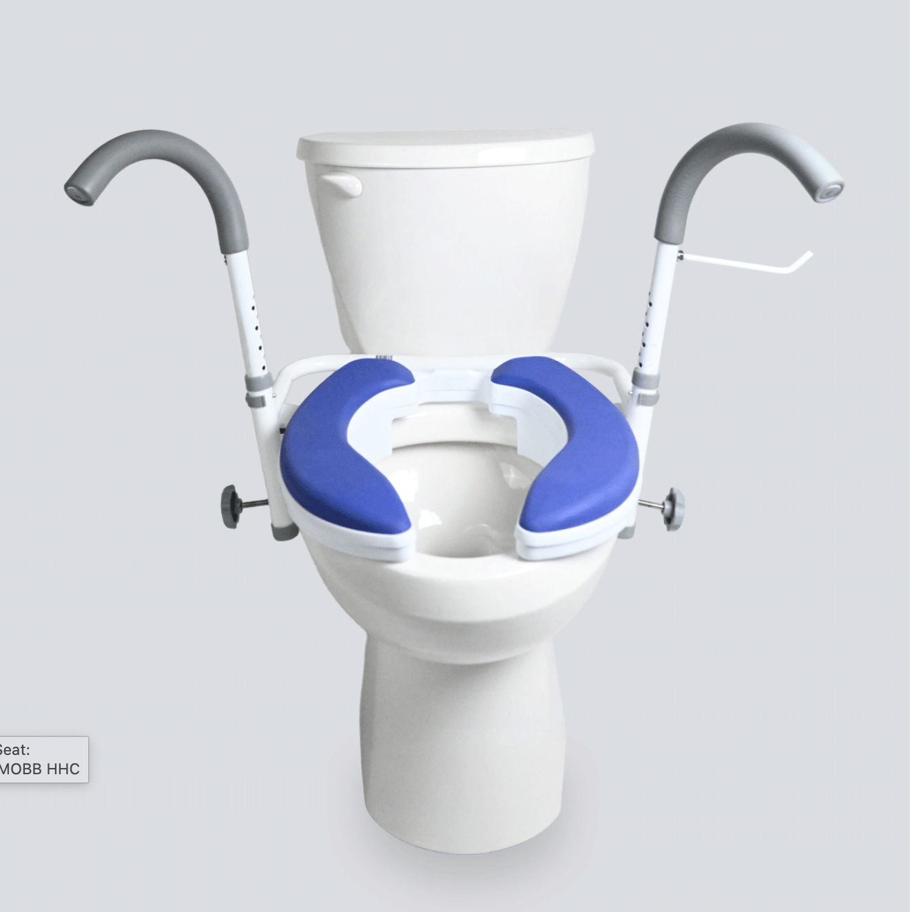 2" Adjustable Raised Toilet Seat with Removable Support Arms