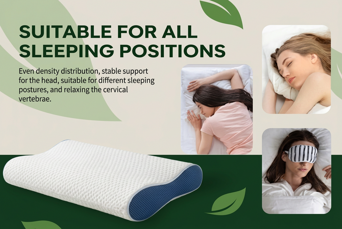 Orthopedic Memory Foam Pillow – Contoured High-Density Cervical Neck Support Pillow for Back & Side Sleepers