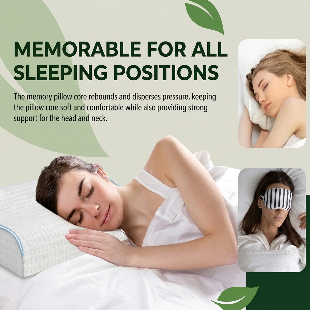Orthopedic Memory Foam Pillow – Contoured High-Density Cervical Neck Support Pillow for Back & Side Sleepers