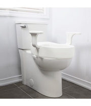 Hinged 4" Raised Toilet Seat with Arm – Regular | Easy-Clean Toilet Riser