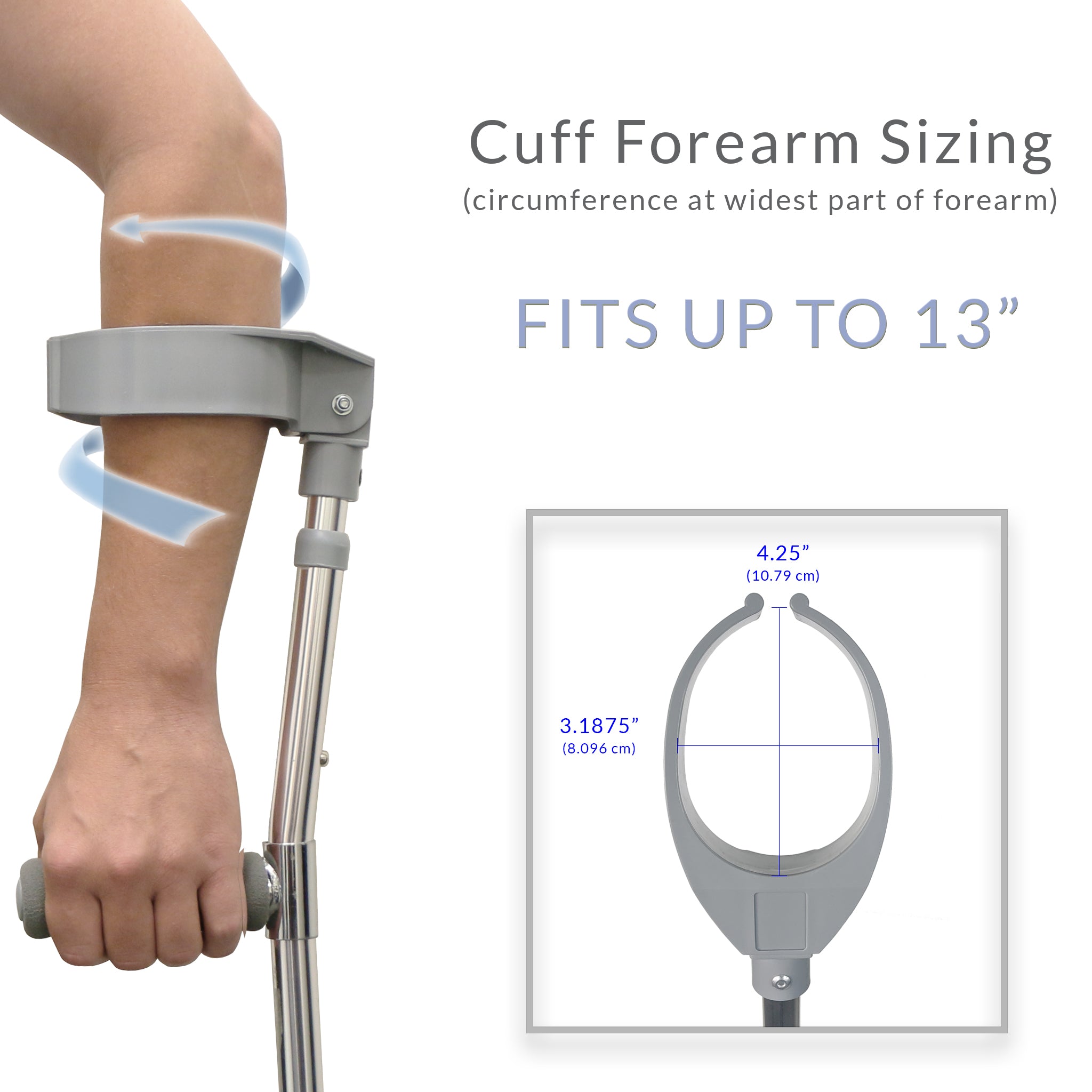 Forearm Crutches for Adults & Kids | Elbow Crutches 300 lb | PCP 5090