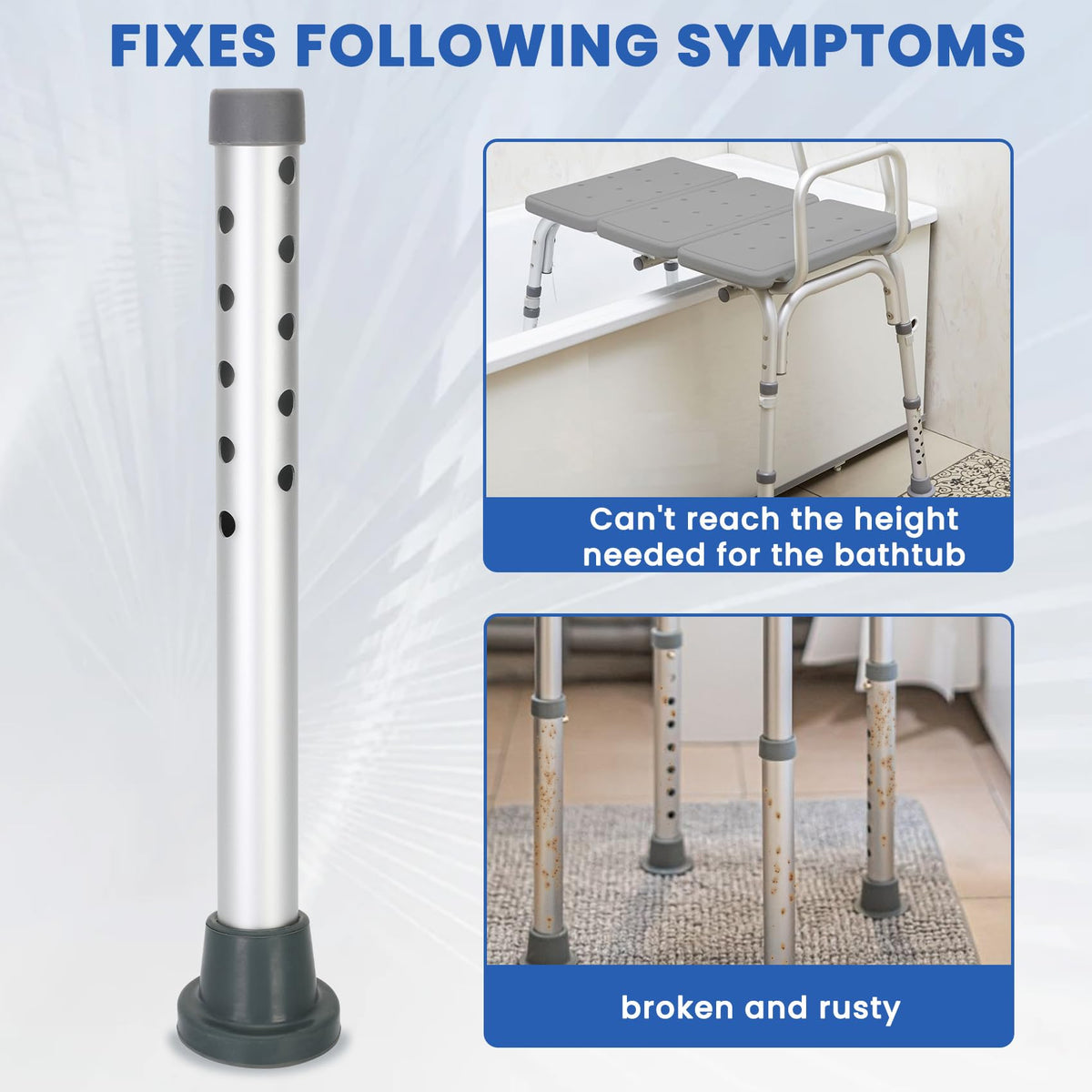 Extension Legs for Transfer Bath Bench Height Extenders, view 3 of 3 – Must Medical Equipment Surrey