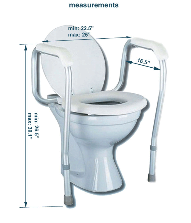 Toilet Safety Frame Dual Grab Bar Double Armrest Support Bathroom, view 3 of 4 – Must Medical Equipment Surrey