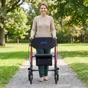 Bariatric Rollator Walker with Seat – Heavy Duty Folding Aluminum | Must