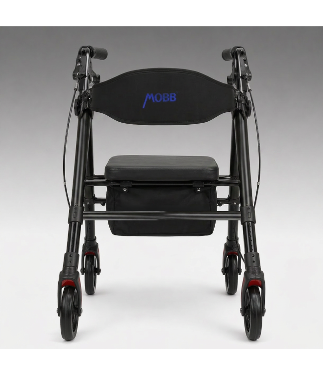 Aluminum Folding Bariatric Rollator, Black