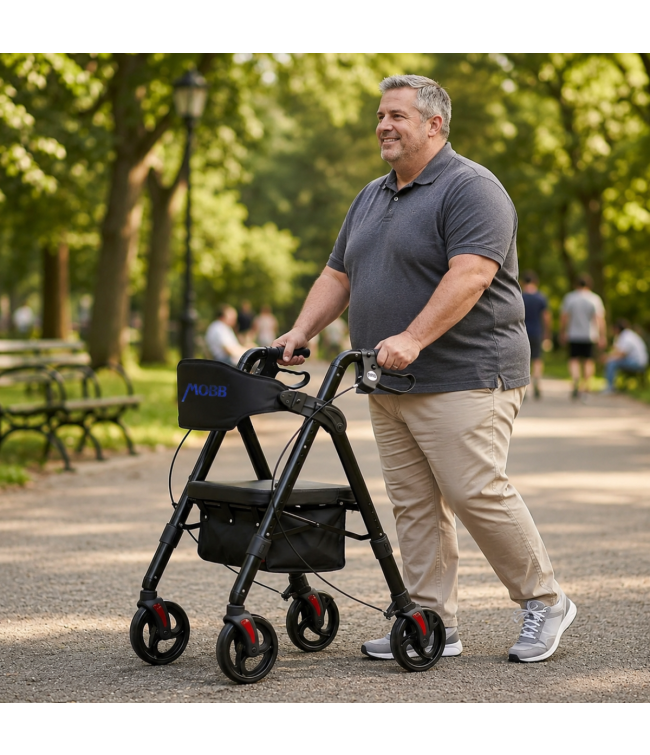 Aluminum Folding Bariatric Rollator, Detail View
