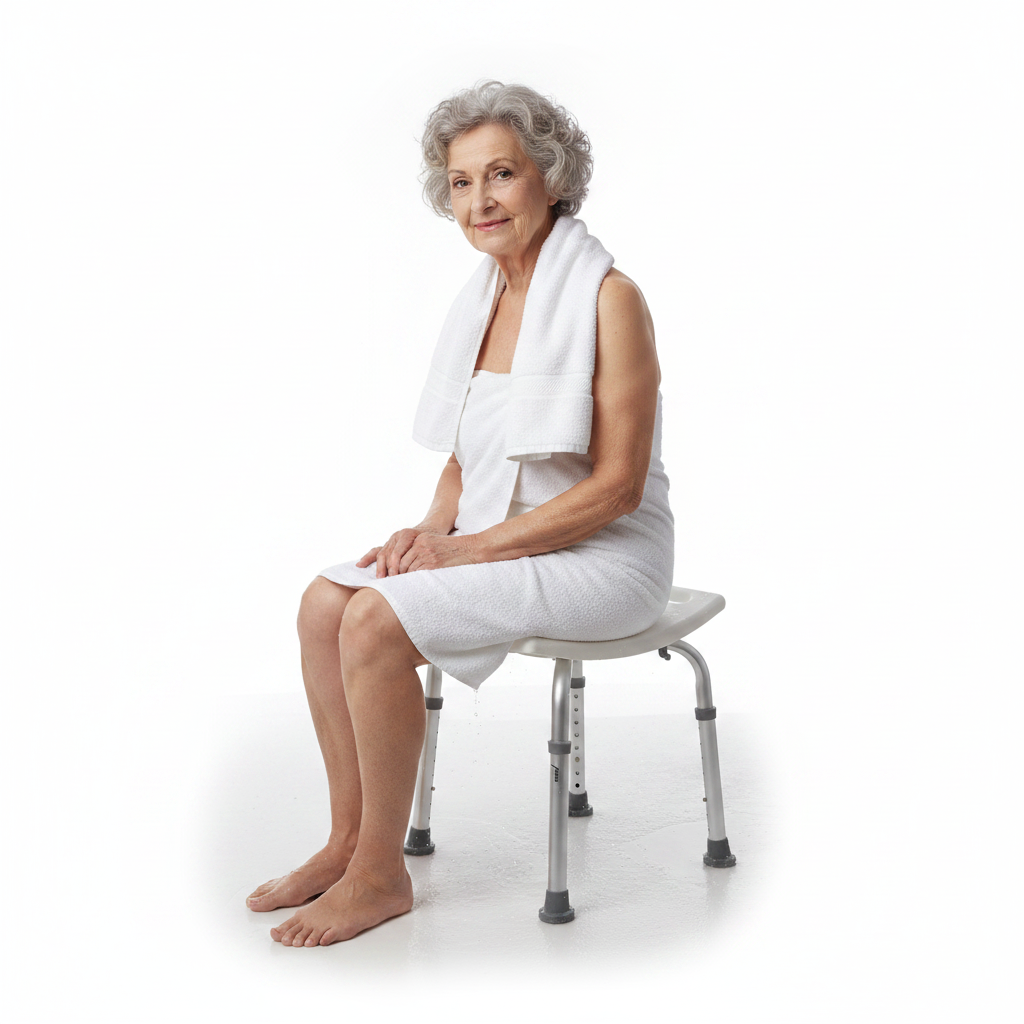 Bath Chair without Back with Person Seated