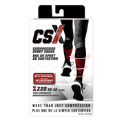 CSX Compression Sport Socks 20-30 mmHg Silver on Black Graduated Knee High Athletic Compression Socks for Running, Recovery & Circulation
