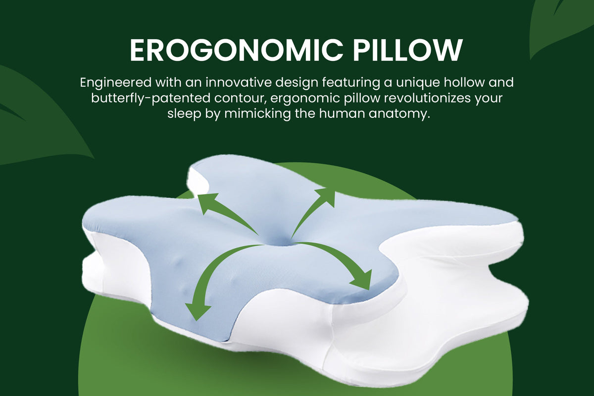 Cervical Spine Support Pillow – Butterfly-Shaped Ergonomic Contour Pillow for Head & Neck Support