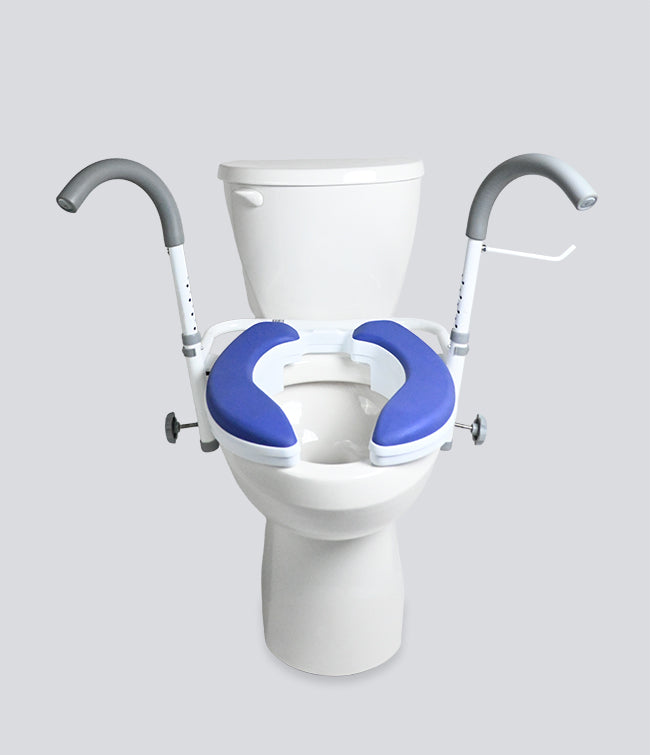 2” Adjustable Raised Toilet Seat - Bathroom Aids