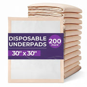 Disposable underpad with soft peach top layer and waterproof backing