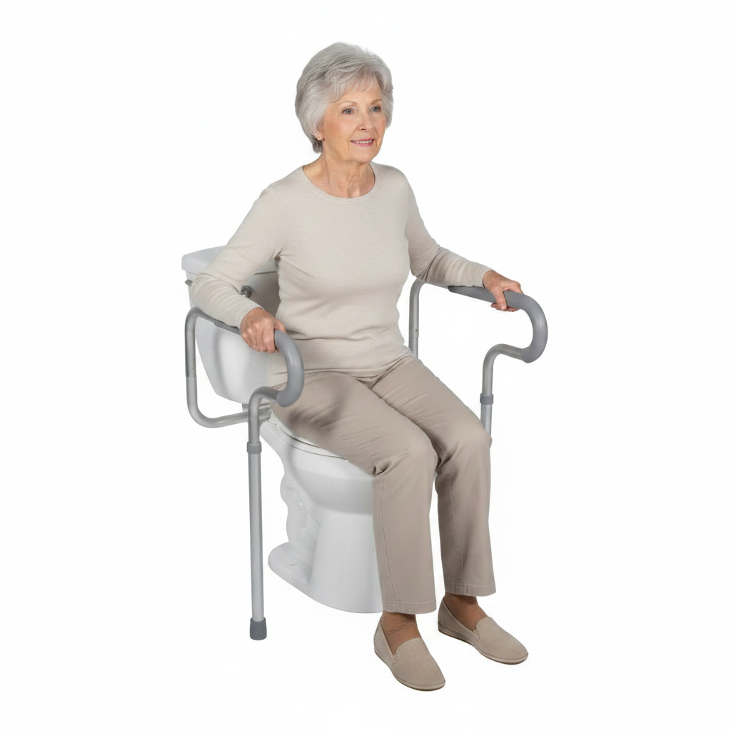 seated toilet Drive adjustable toilet safety rail with grab bars for support and stability