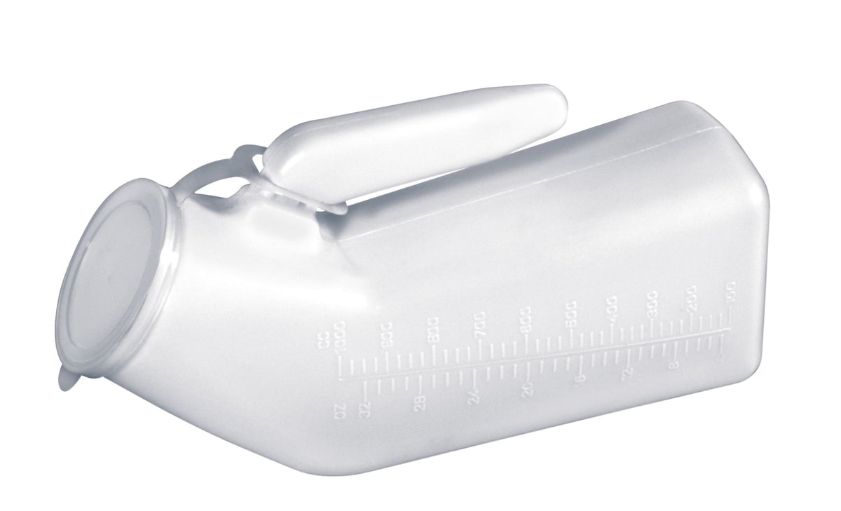 Portable Bedside Urinal with Lid | Male or Female Portable Travel Pee Bottles| Drive Medical