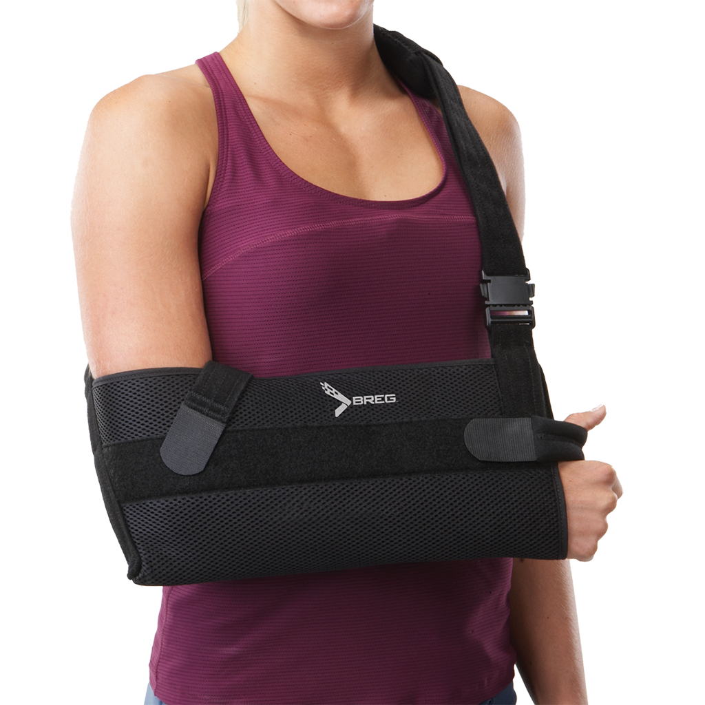 BREG Stabilizer, Orthopedic Sling Forearm Airmesh Right/Left Shoulder Quick-Release Shoulder Waist Strap with Thumb Rest for Shoulder Injuries Or Instabilities Kool Sling