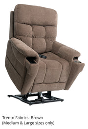 Brown recliner chair with remote control on a white background