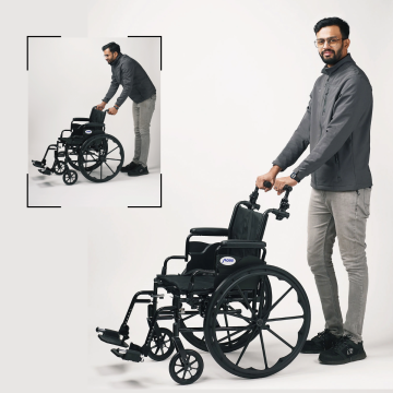 MOBB Lightweight Aluminum Wheelchair, Push Handle Detail