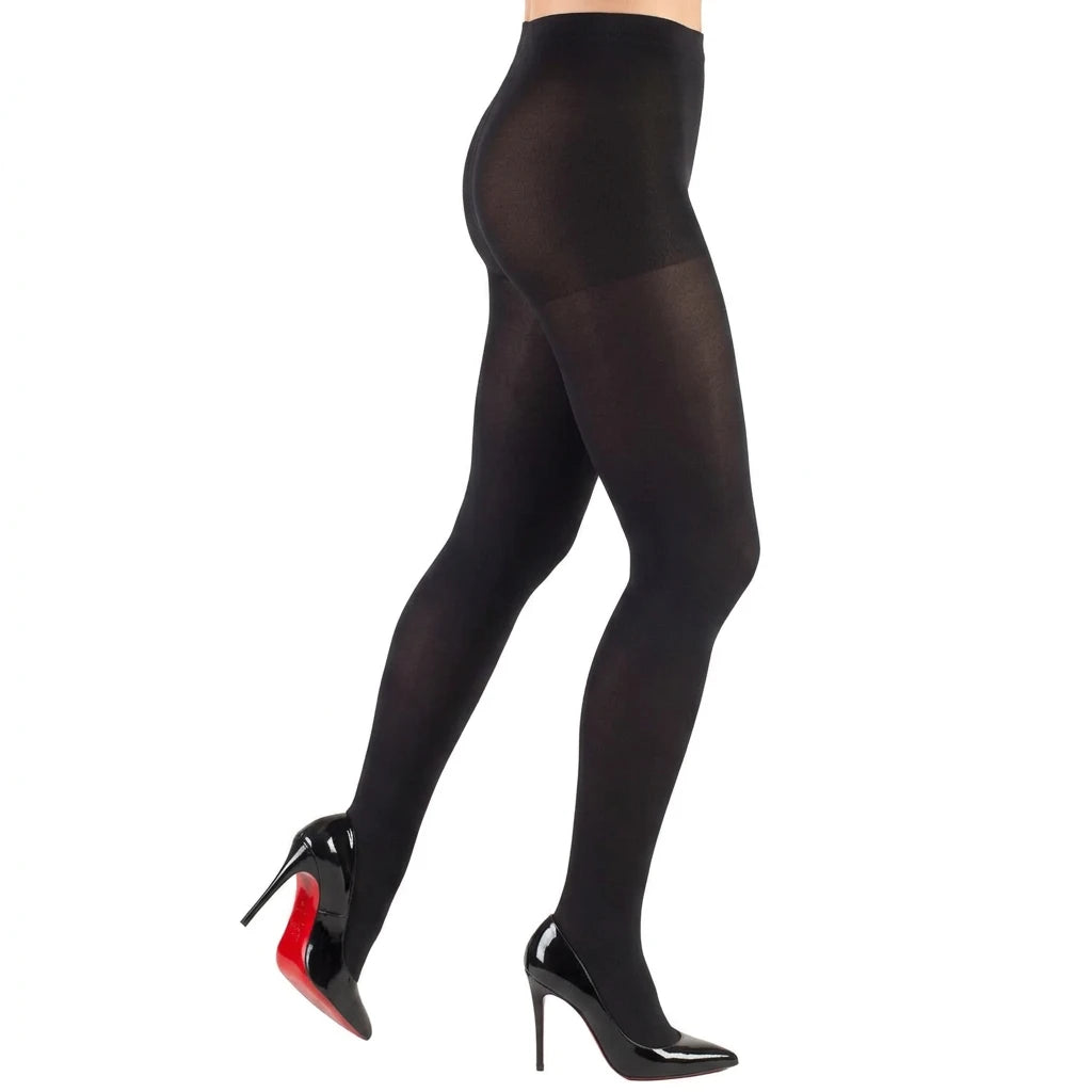 Truform 0364 Women's Opaque Thigh High Compression Stockings – 20–30 mmHg, Black