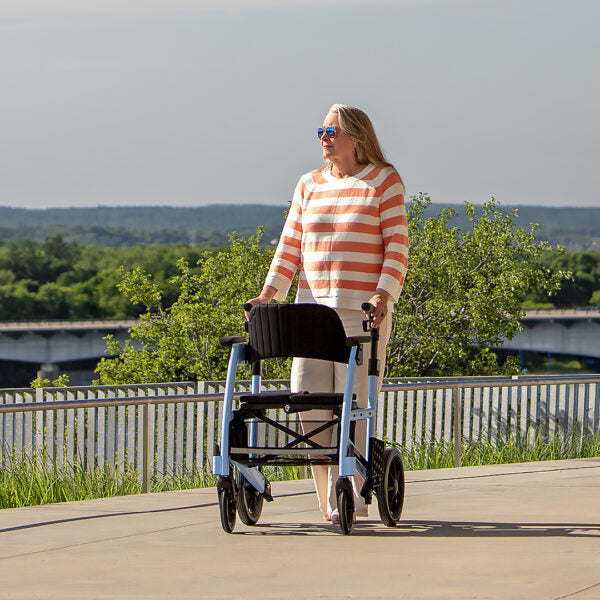 Triumph Prestige Power Wheelchair – Sky Blue | Folding Electric Wheelchair