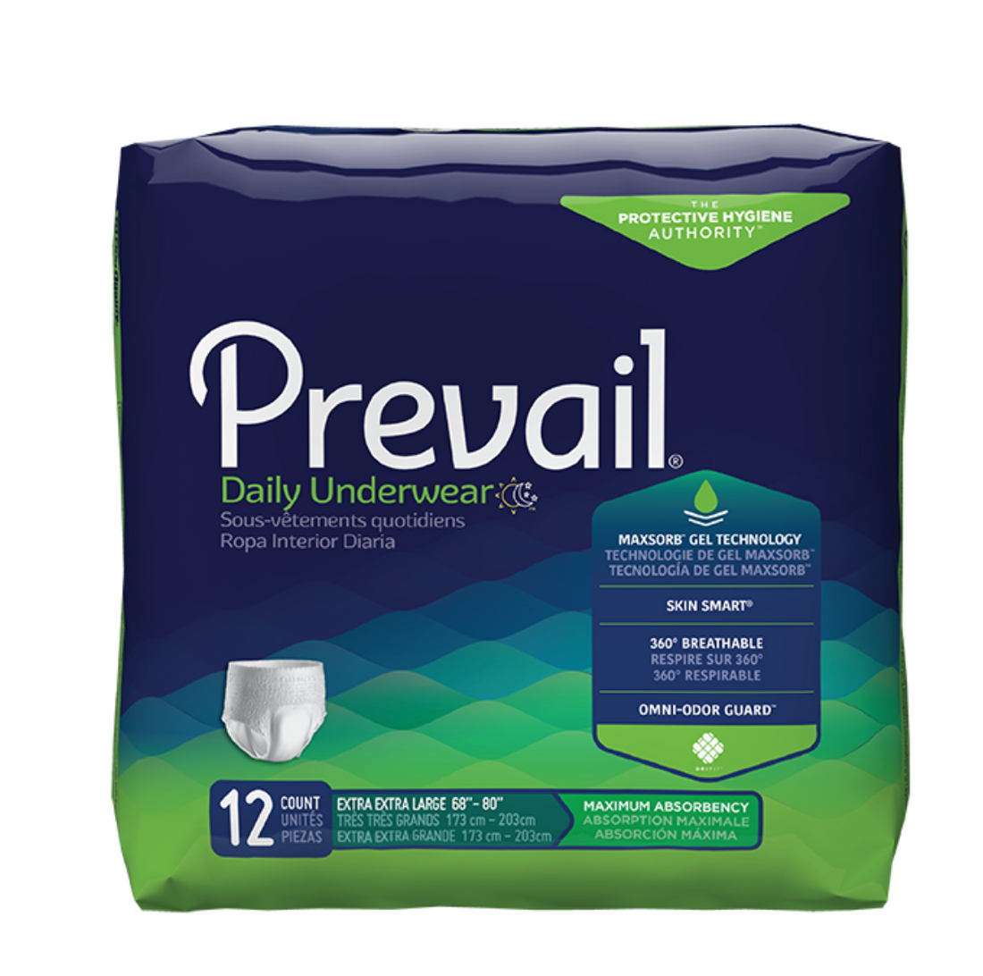 Prevail Per-Fit men's protective underwear package, pull-up style