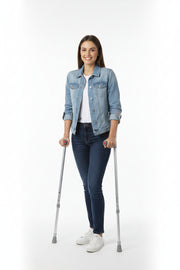 PCP 5090 adult forearm crutches, pair of adjustable aluminum elbow crutches with pivoting arm cuffs