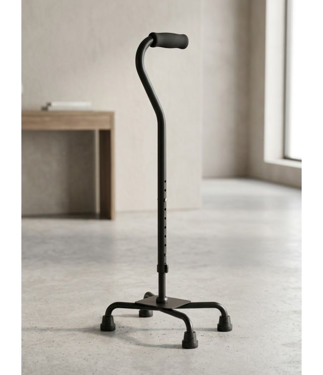 Quad Cane Large Base Black - Product View