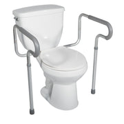 Toilet Safety Rail Adjustable Arm Height 28-32in with Knock Down Legs