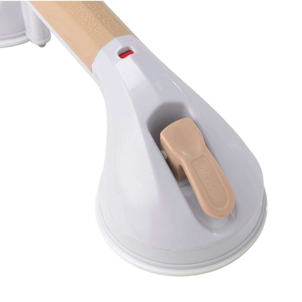 Drive Medical 12" Suction Grab Bar — Removable, No-Drill Bathroom Safety Handle