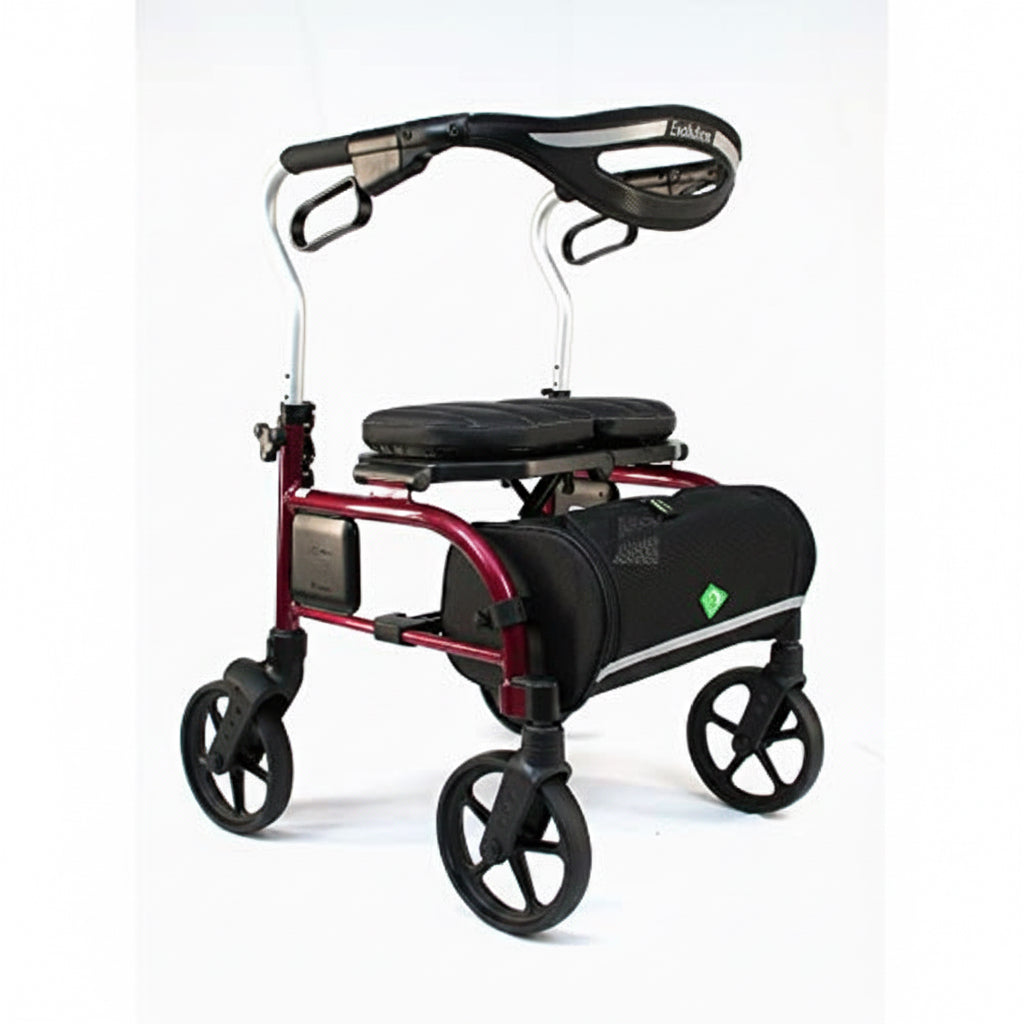 Rollator with a seat on a white background