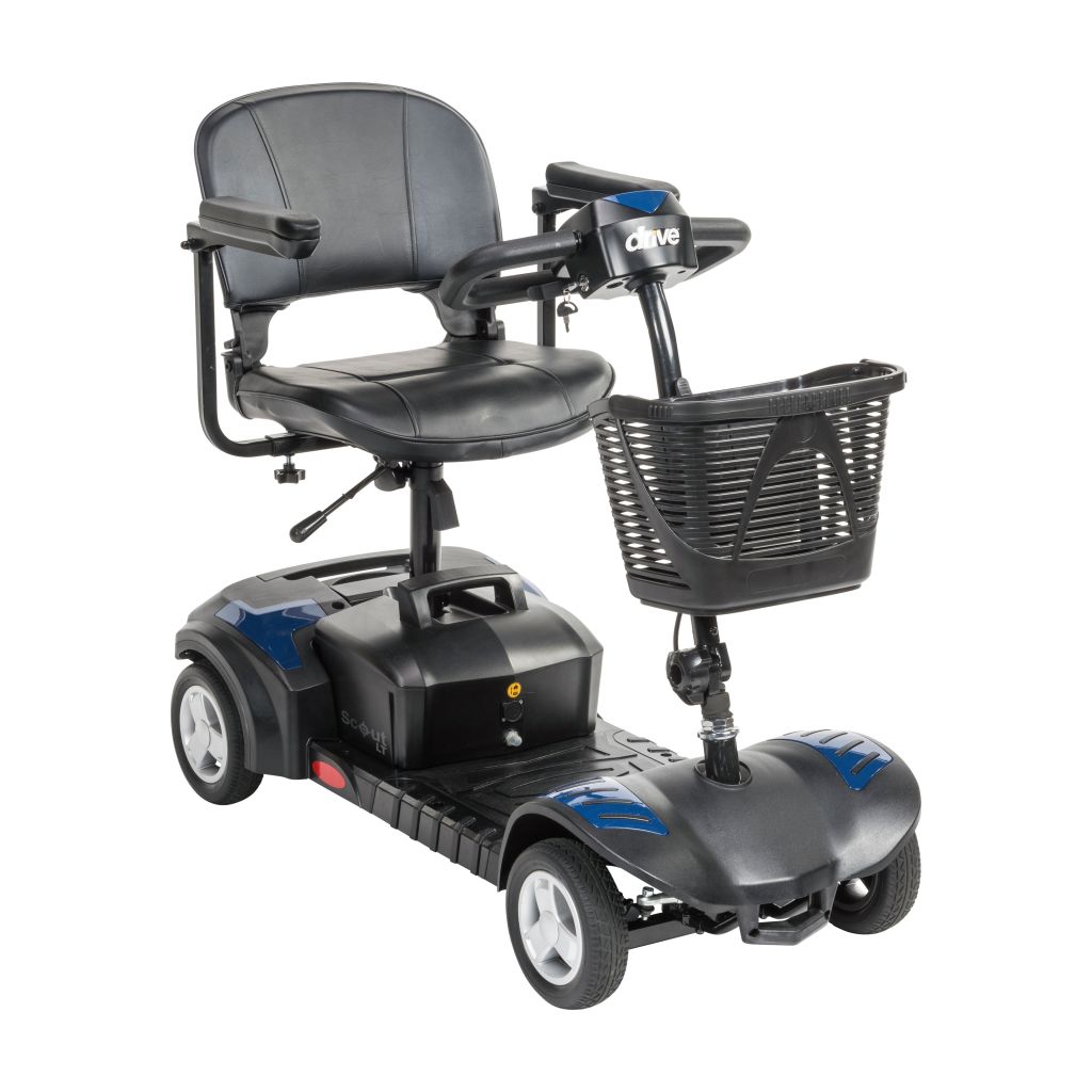 Scout LT 4-Wheel Scooter, Red/Blue – available at Must Medical Equipment, Surrey BC