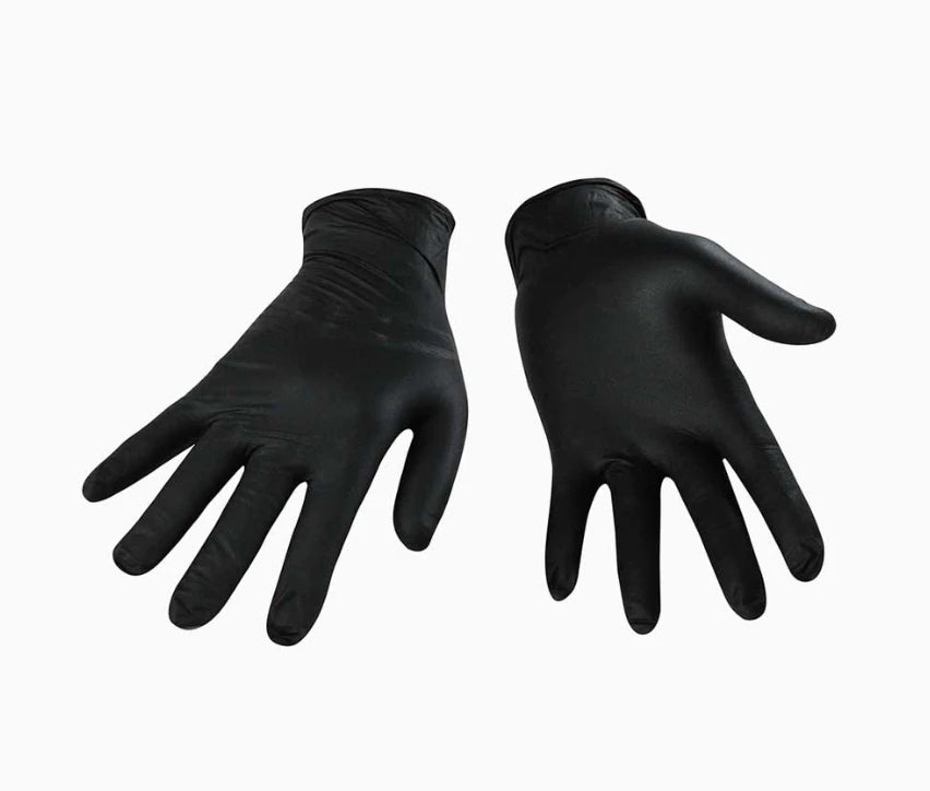 Glove Exam Nitrile Black Powder-Free Non-Sterile Extra-Strong  Nitrile Gloves, 4mil-100 count, Gloves Disposable Latex Free, Disposable Gloves for Household, Food safeBX/100