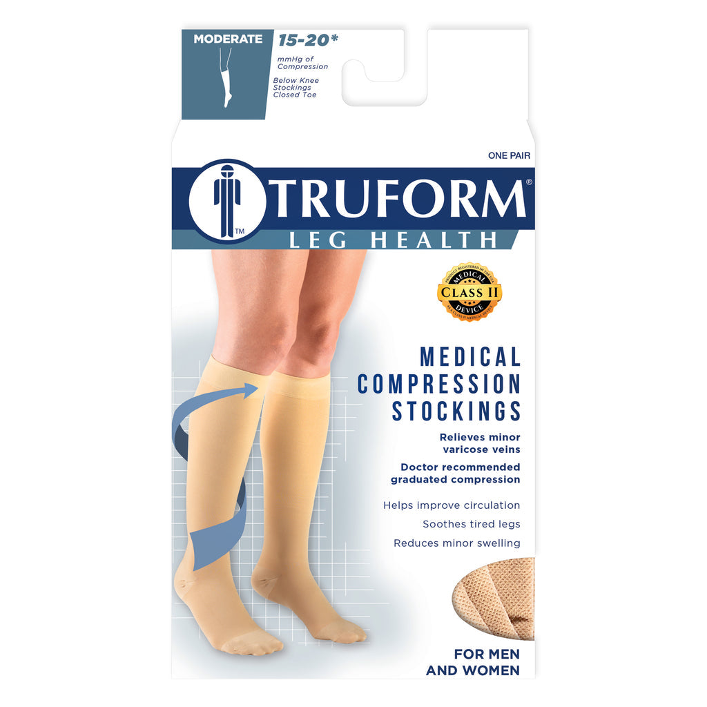 Truform medical compression stockings packaging on a white background
