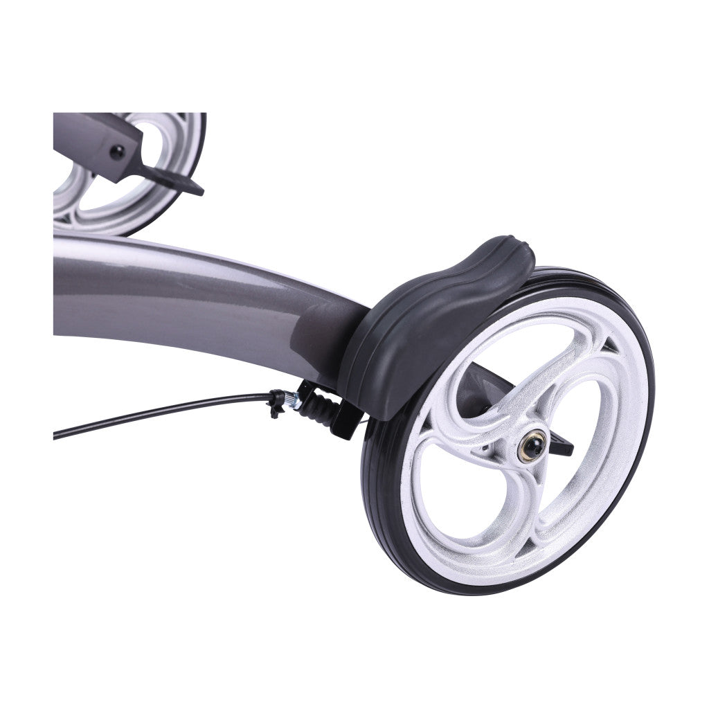 Drive Medical Elevate Upright Walker with Seat and Armrests, Standing Rollator with 10 Inch Wheels, Folding Standup Walker for Seniors, Upright Rollator, Tall Forearm Walker for Erect Posture