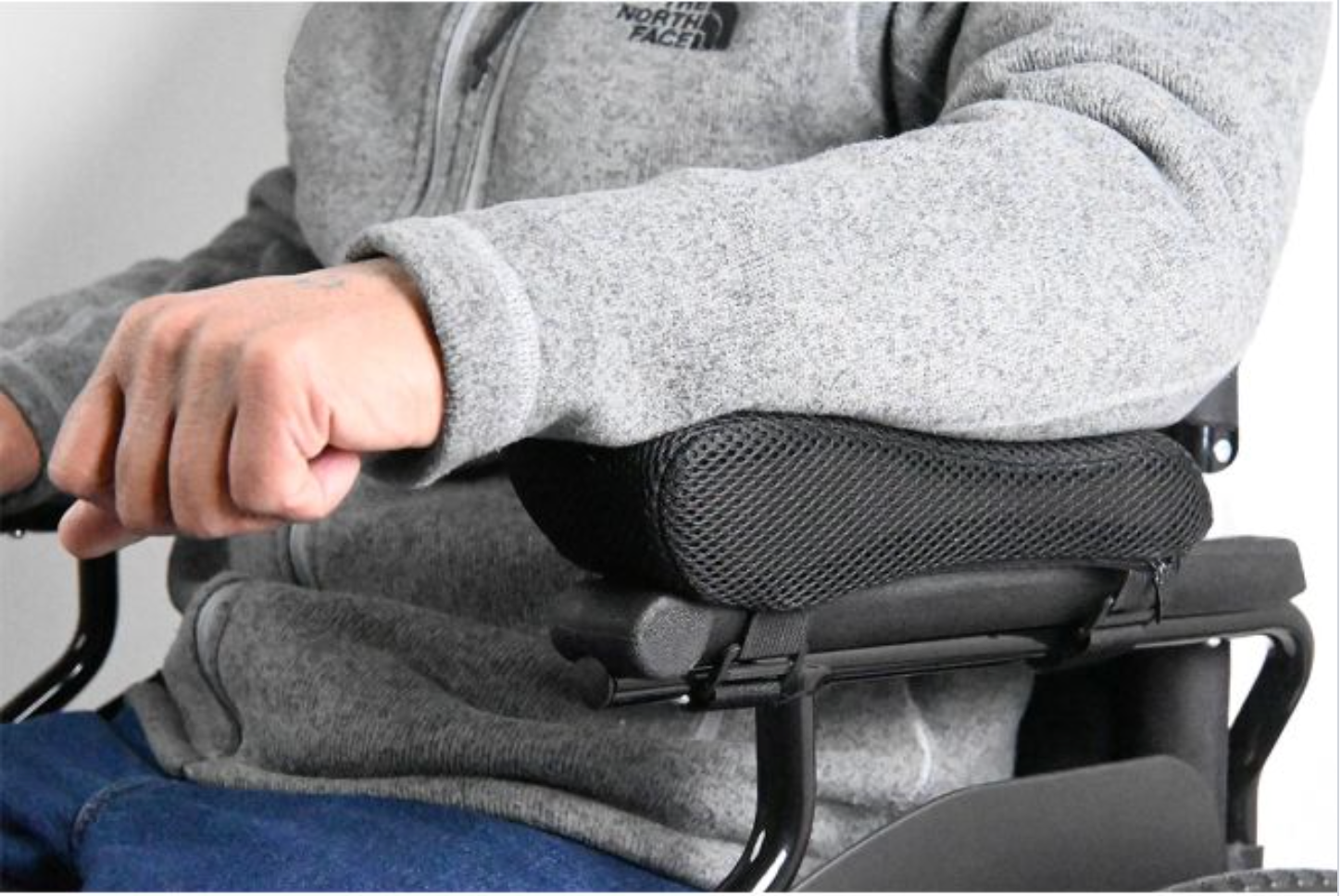 Gel cushion pad for wheelchair armrest
