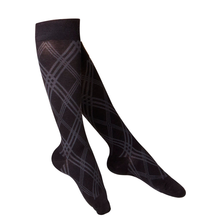 Truform Women's Argyle Compression Socks 20-30 mmHg – Knee High Graduated Compression